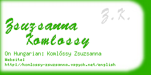 zsuzsanna komlossy business card